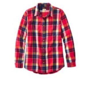 Women's L.L.Bean 100% Organic Flannel Shirt, Plaid, Size Small Regular